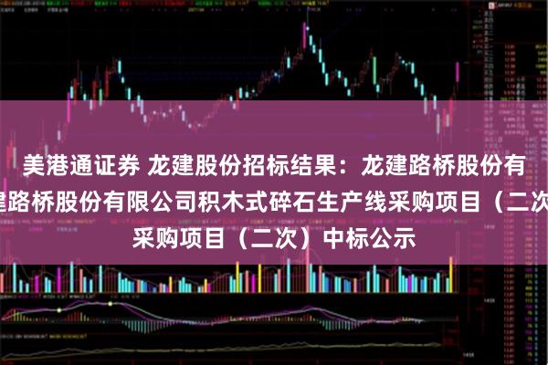 美港通证券 龙建股份招标结果：龙建路桥股份有限公司-龙建路桥股份有限公司积木式碎石生产线采购项目（二次）中标公示